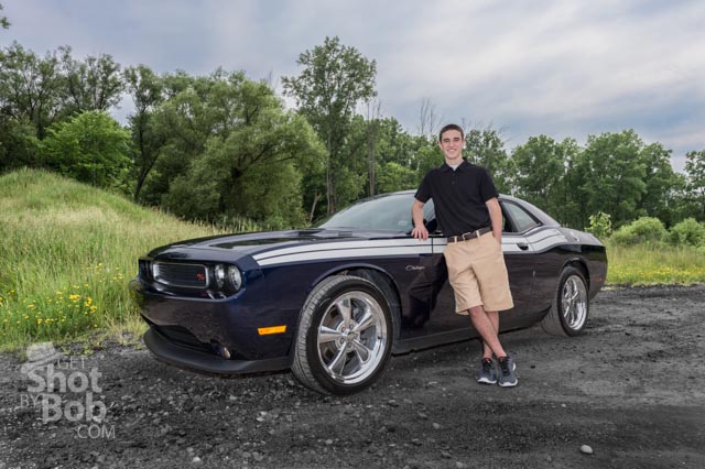 High School Senior with his Challenger Senior Photo